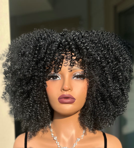 Black Afro Curly Fiber Unit