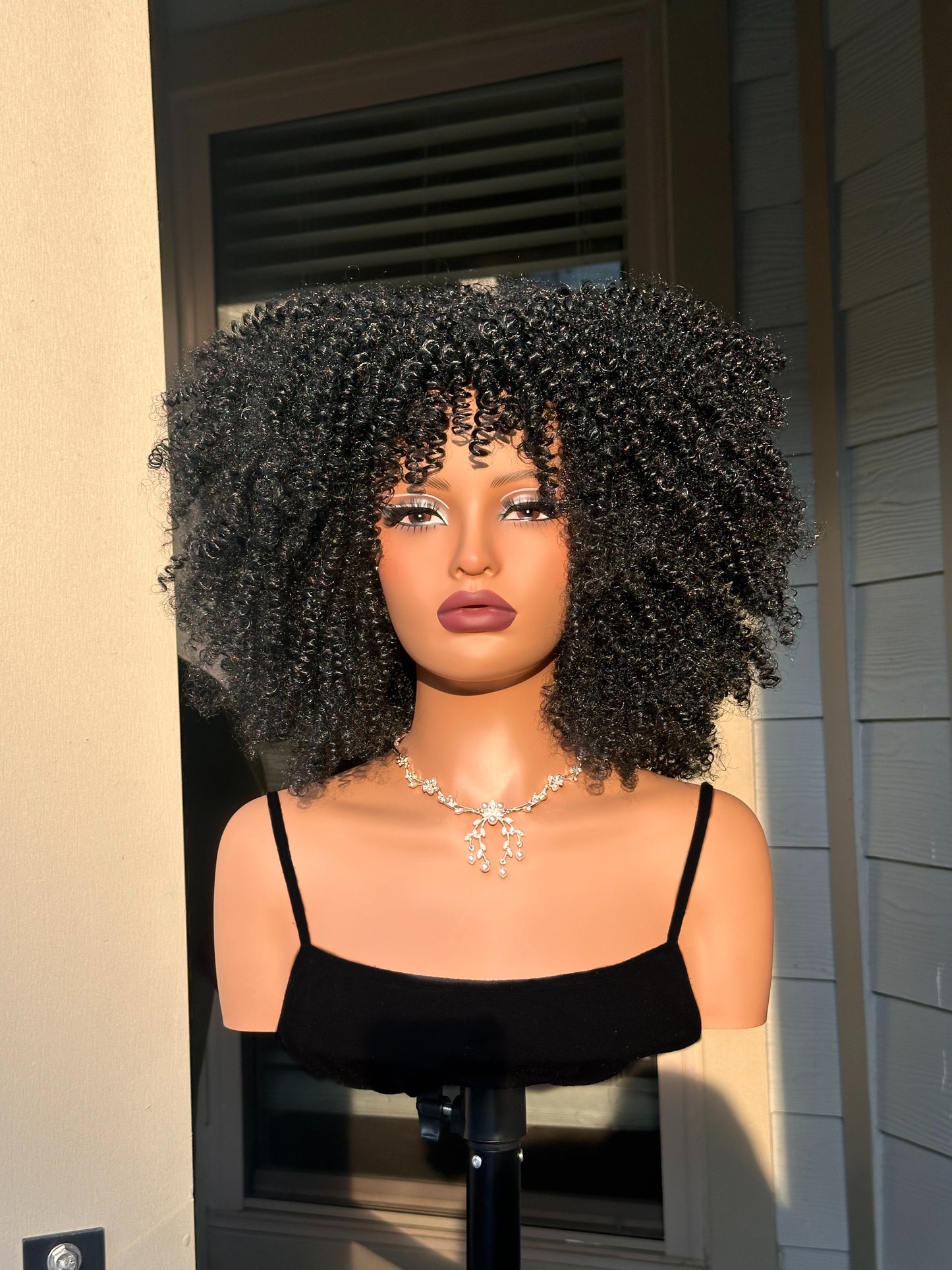 Black Afro Curly Fiber Unit